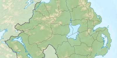 Carte de la carte physique de l'irlande du nord