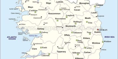 Carte de la carte politique de l'irlande