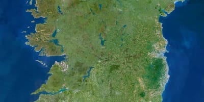 Carte par satellite, carte de l'irlande