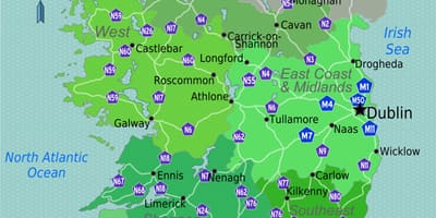 Carte de couleurs, carte de l'irlande