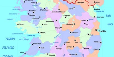 Carte politique de l'irlande et de l'irlande du nord