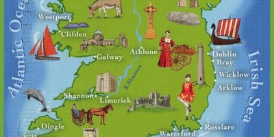 Carte de l'irlande, les meilleures attractions