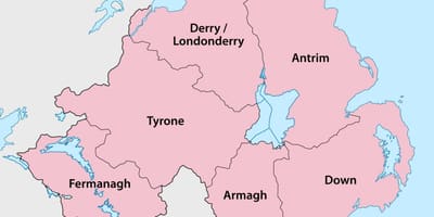 En bas de l'irlande carte