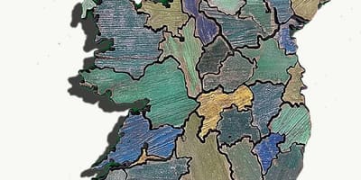 La carte de bois, carte de l'irlande
