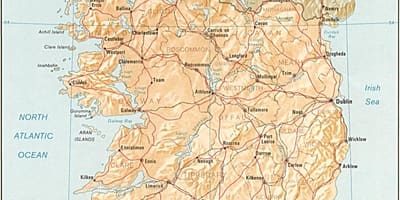 Carte de la grande carte de l'irlande pour la vente