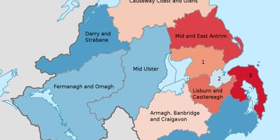 D'irlande du nord sur une carte