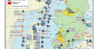 Carte de l'irlande, de ressources naturelles 