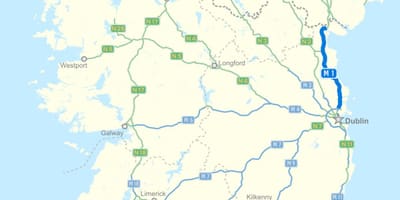Carte de l'irlande, de l'autoroute
