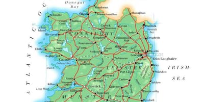 Carte de l'irlande, de l'élévation 