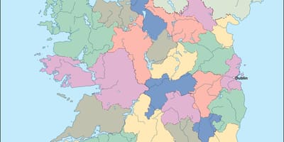 Carte de l'irlande, de la carte de vecteur