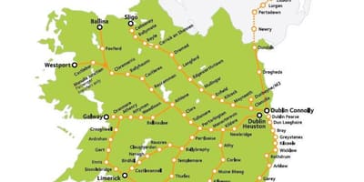 Voyage en train en irlande carte