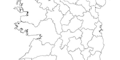 L'irlande carte de contour