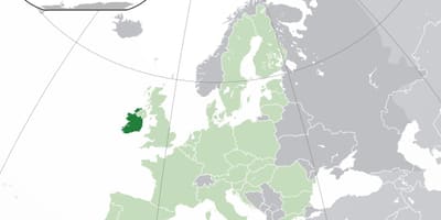 L'irlande carte dans la carte du monde