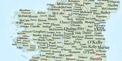 L'irlande nom de la carte