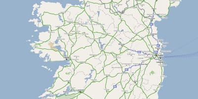 Carte de l'irlande, de l'autoroute