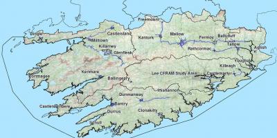 Carte détaillée de l'ouest de l'irlande