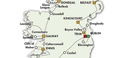 Carte de la meilleure feuille de route de l'irlande