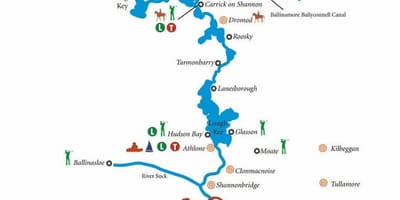 Carte de la rivière shannon carte de l'irlande
