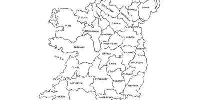 Carte de contour de la carte de l'irlande