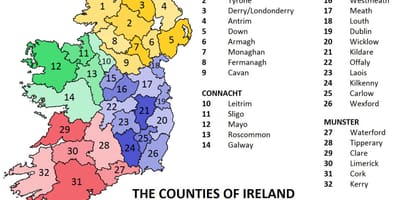 Carte de l'irlande, montrant les provinces