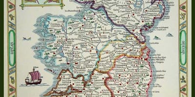 Carte de la ville médiévale d'irlande
