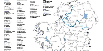 Les meilleures plages en irlande carte