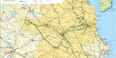 Carte de la vallée de boyne en irlande
